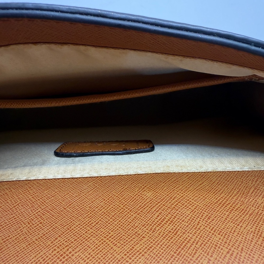 Lionel Brittany Cognac Vegan Leather Purse Saddlebag Crossbody - Picture 6 of 8
